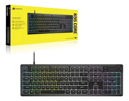TECLADO GAMER CORSAIR K55 CORE RGB, NEGRO (EN)