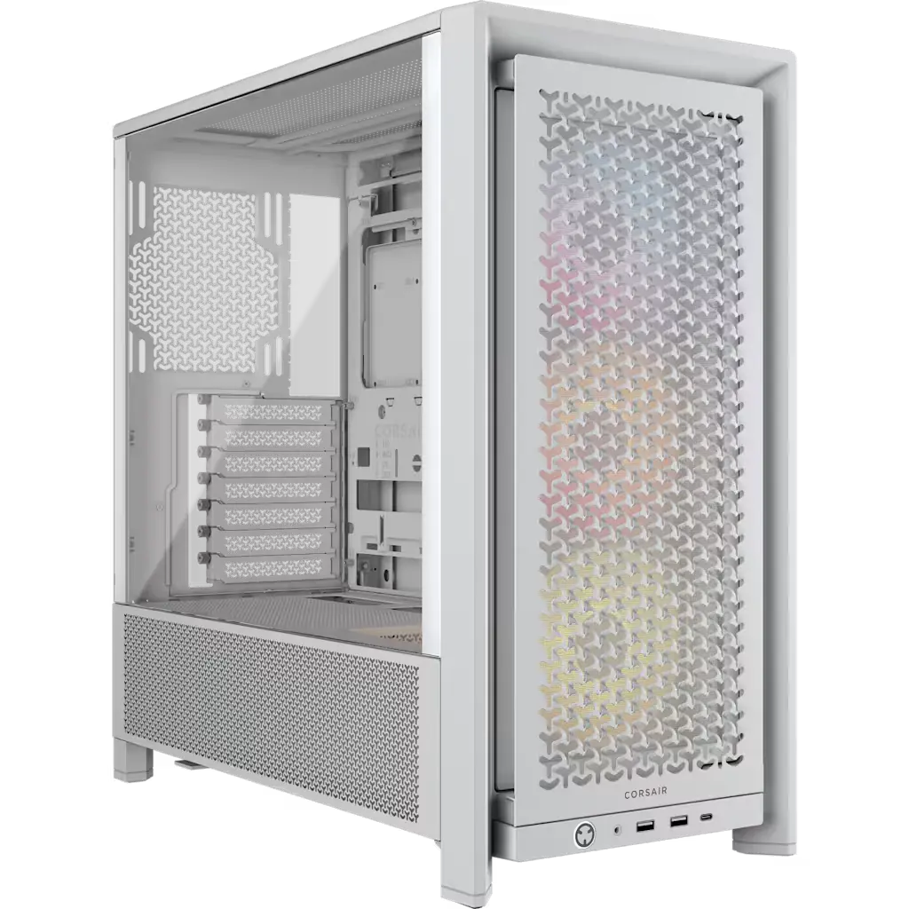 GABINETE CORSAIR 4000D FRAME RS ARGB MID-TOWER FANX3 WHITE