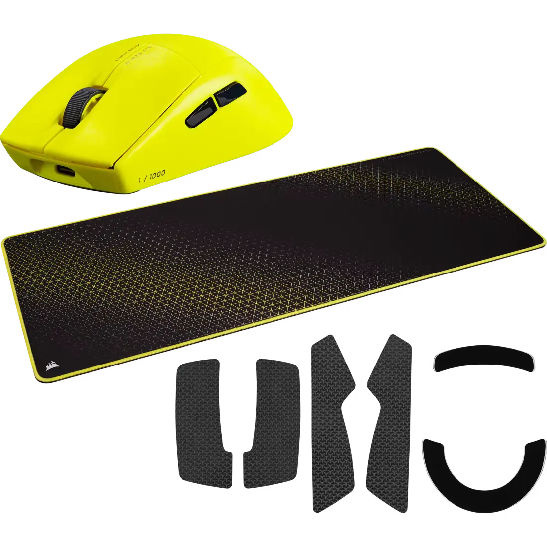 COMBO CORSAIR MOUSE M75 AIR WIRELESS YELLOW + MOUSE PAD BLACK/YELLOW
