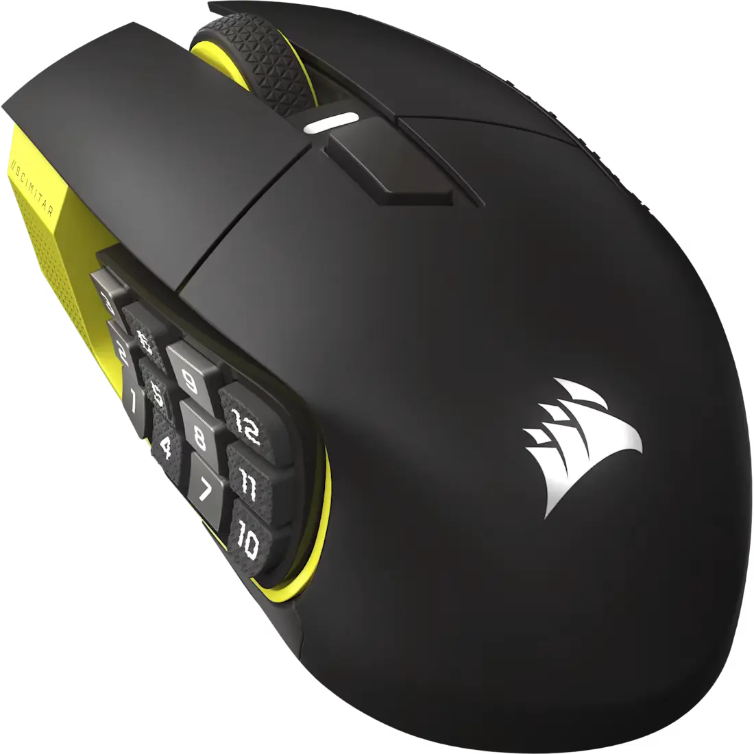 MOUSE GAMER CORSAIR MMO SCIMITAR ELITE WIRELESS SE, NEGRO Y AMARILLO