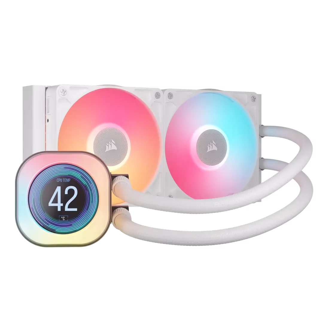 WATER COOLING CORSAIR ICUE LINK TITAN 240 RX LCD 2X CPU COOLER 240MM WHITE