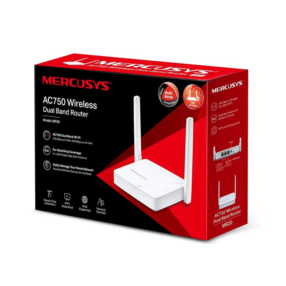 ROUTER WIRELESS MERCUSYS AC750 DUAL BAND 2