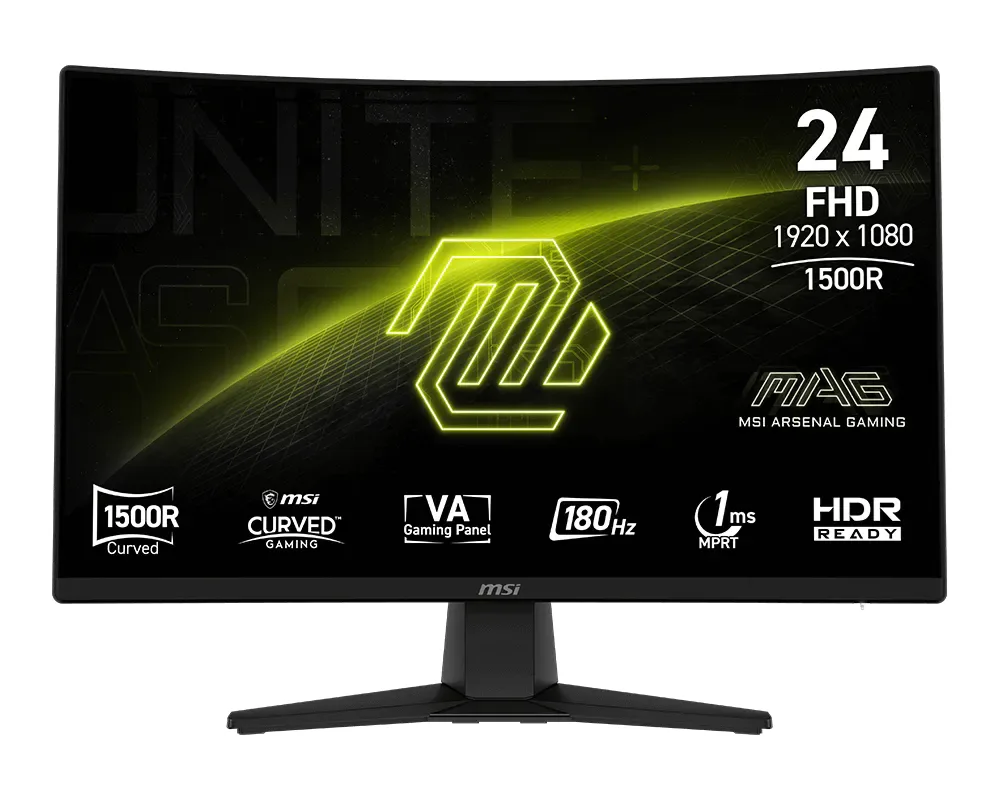 MONITOR GAMER MSI MAG CURVO 24" 242C VA FHD 180HZ 1MS HDMI DP