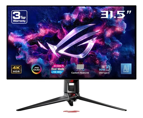 MONITOR ASUS ROG SWIFT OLED32" 4K-240HZ/FHD 480HZ 0.03MS