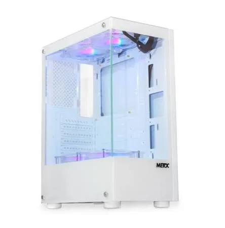GABINETE MERX WF-100 GAMER + 4 COOLER ARGB ( WOLF WHITE )