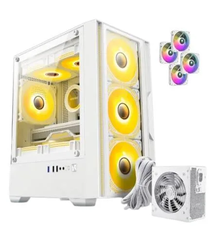 GABINETE GAMER RGB JALATEC JT-X19 WHITE +FUENTE 650W 80+WHITE +4 FANS ARGB
