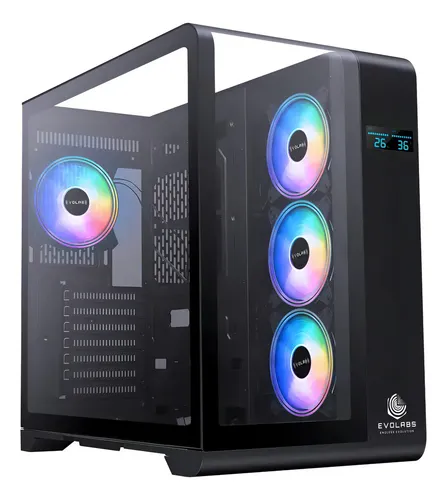 GABINETE EVOLABS SYNERGY EVO-400AB X4 FAN ARGB