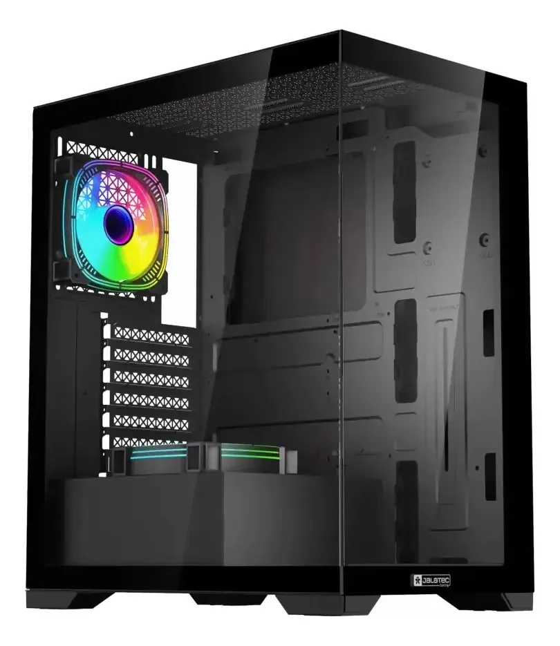GABINETE JALATEC JT-X94B ATX TG ARGB + FUENTE 500W 80 PLUS