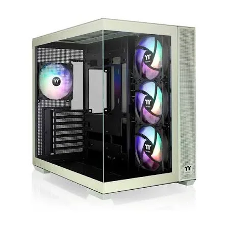 GABINETE THERMALTAKE VIEW 380 MID-TOWER TG X2 FAN ARGB X4 MATCHA GREEN