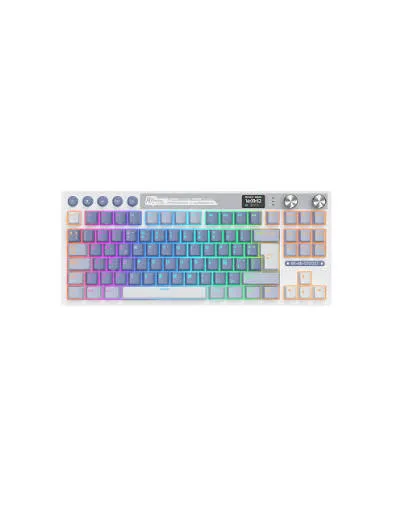 TECLADO ROYAL KLUDGE RKM87 OCEAN BLUE SWITCH CREAM 75%
