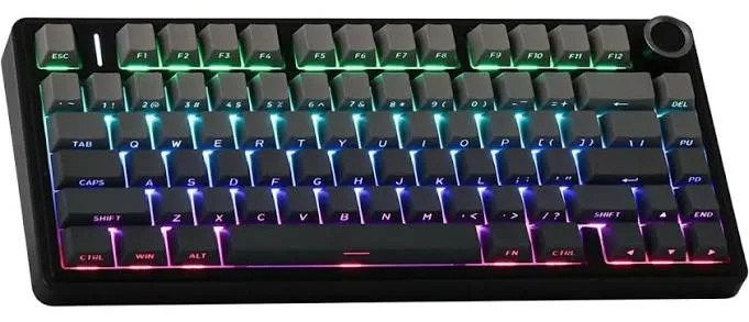 TECLADO AULA F75 BLACK DEGRADÉ MECANICO TRIMODO WIRELESS 75% RGB SW REAPER INGLÉS