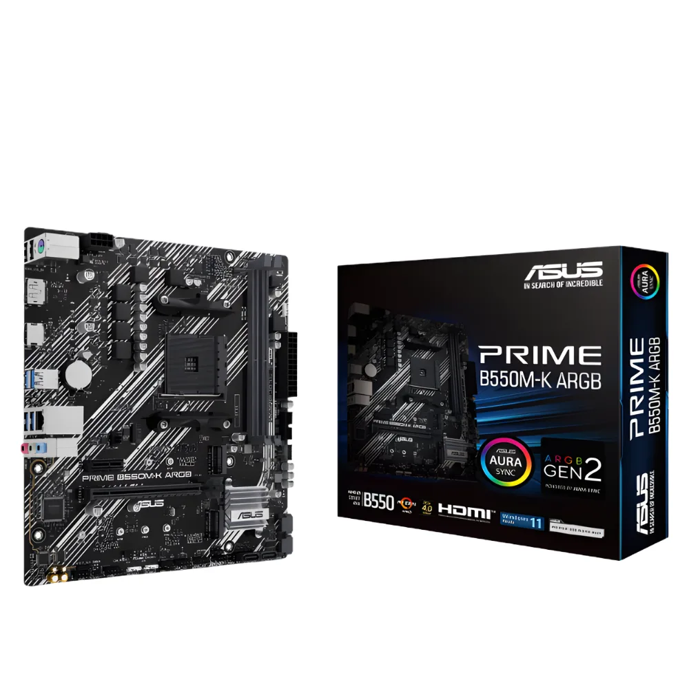MOTHERBOARD ASUS PRIME B550M-K ARGB AM4 DDR4