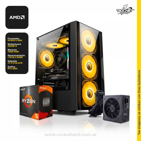 Pc Ryzen 5 5500-16gb-1tb-650w-a520-rtx2060-gabinete Rgb