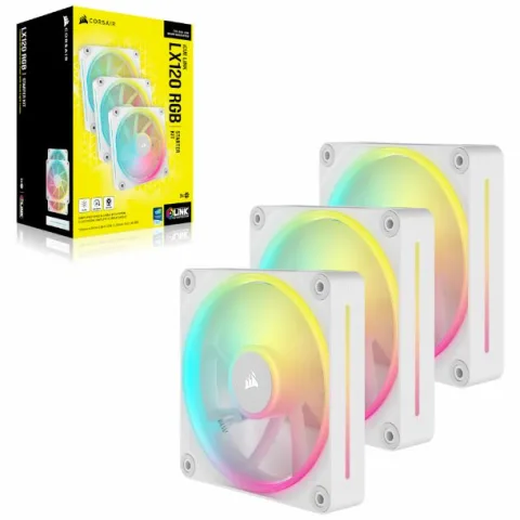Fan Cooler Corsair Icue Link Lx120 Rgb 120mm White Pack X3