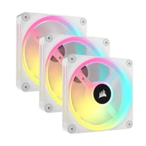 Kit De Ventiladores Corsair Pwm De 120 Mm Qx120 Rgb X3 Blanco Con Icue Link