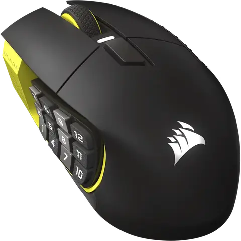 Mouse Gamer Corsair Mmo Scimitar Elite Wireless Se, Negro Y Amarillo