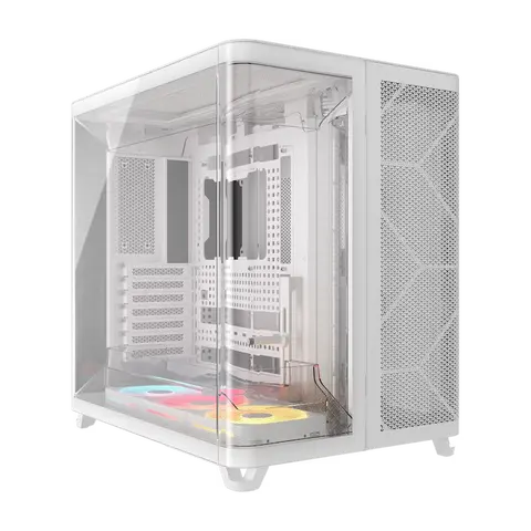 Gabinete Corsair Air 5400 Lx-r Rgb Icue Link Mid Tower Con Triple CÁmara Blanco