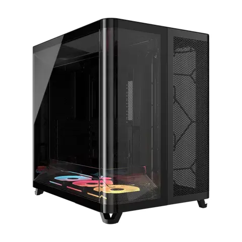 Gabinete Corsair Air 5400 Lx-r Rgb Icue Link Mid Tower Con Triple CÁmara Negro