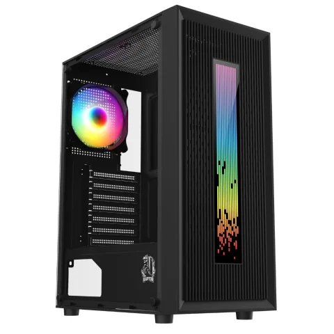 Gabinete Raptor Vortex Tg Mid-tower Rgb Back Fan X1 + Led Front W/button Control