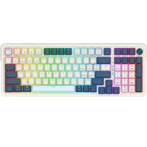 Teclado Redragon Eisa Pro K686 Blanco - Azul