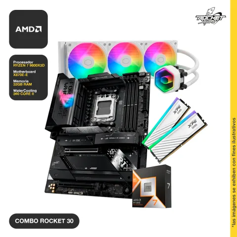 Combo Rocket Ryzen 7 9800x3d - X870 Wifi - 32gb - Water 360mm