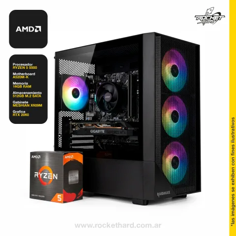 Pc Rocket - Ryzen 5 5600 - 16gb - 512gb - Rtx 2060 - 700w - Gabinete Rgb