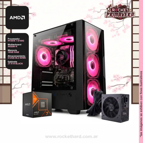 Pc Rocket Ryzen 7 8700g - 16gb - 512gb - 700w - Gabinete Rgb