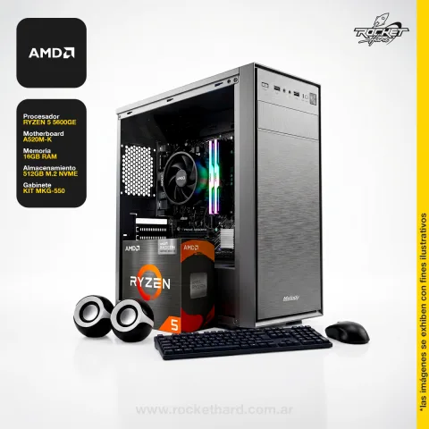 Pc Rocket Kit 5600ge - 16gb Ram - 512gb - Kit Gabinete