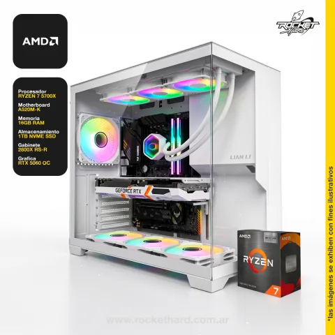 Pc Rocket Ryzen 7 5800x3d - B550 - 32gb - 1tb- Rtx 3080 - 850w - Gabinete Rgb