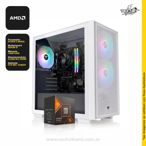 Rocket School 07 - Ryzen 5 8600g - B840  - 16gb - 480gb - Gabinete Rgb - Wifi