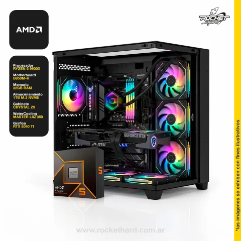Pc Ryzen 5 9600x - B850 - 32gb - 1tb - 5060 Ti - Gabinete Rgb