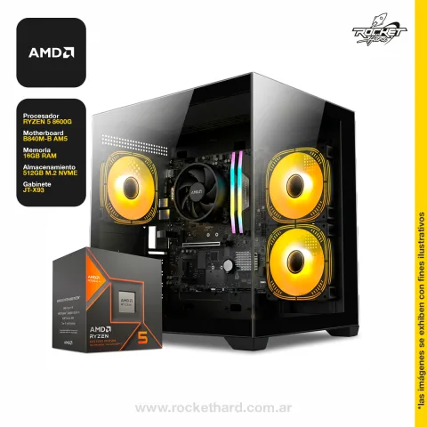 Rocket School 07 - Ryzen 5 8600g - B840  - 16gb - 480gb - Gabinete Rgb - Wifi