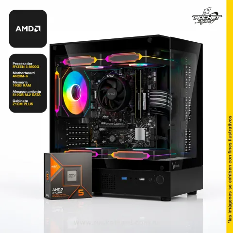 Pc Rocket Ryzen 5 8600g - 16gb - 512gb - Gabinete Rgb