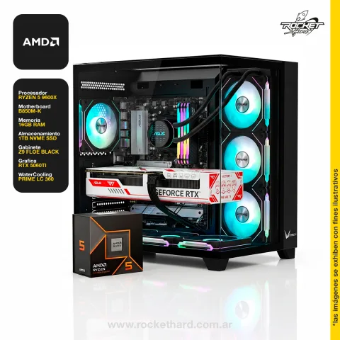 Pc Ryzen 5 9600x - B850 - 32gb - 1tb - 5060 Ti - Gabinete Rgb