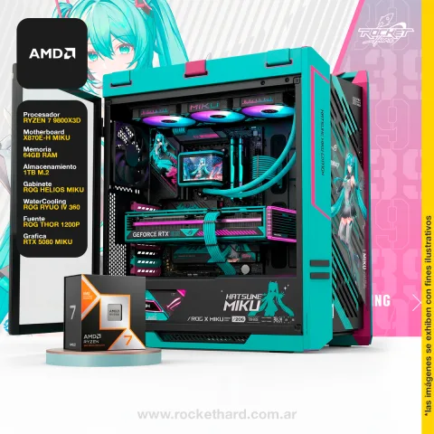 Pc Ryzen 7 9800x3d+64gb+1tb+rtx 5080+water 360+fuente 1200w