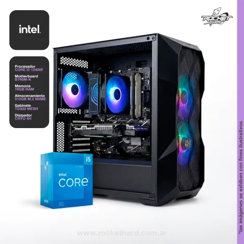 Pc Rocket I5 12400f - B760m - 16gb - 512gb Ssd - Rtx 3060m- 750w Platinum